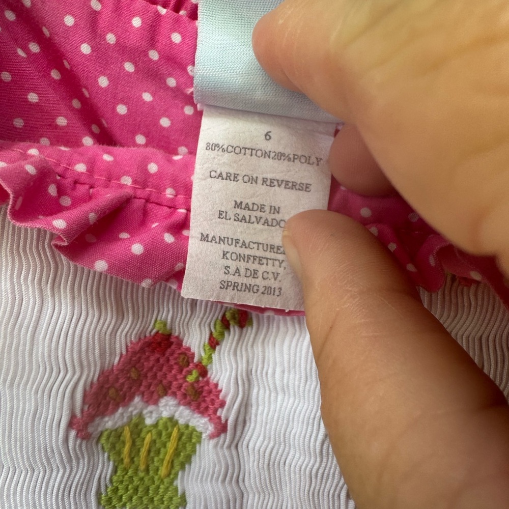 Vive La Fete For Ragsland Ice Cream Smocked Dress size 6 - Picture 7 of 7